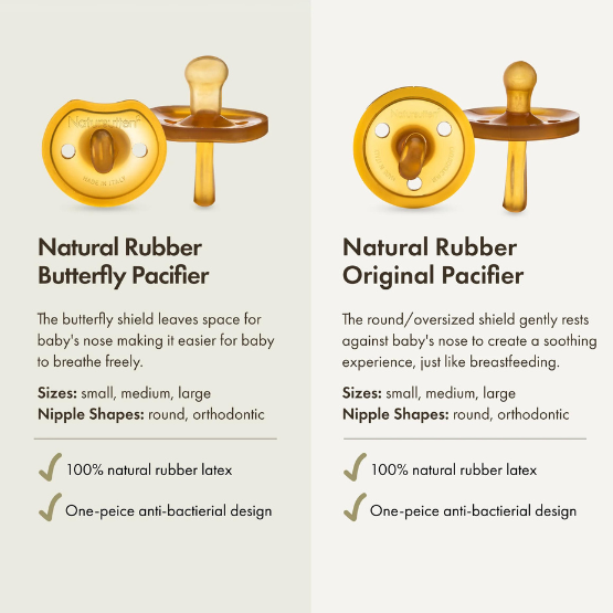 Natursutten&#39;s Original Natural Rubber Orthodontic Pacifier - Small (0-6 months)